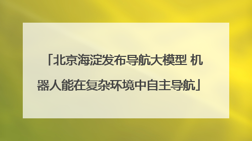 北京海淀发布导航大模型 机器人能在复杂环境中自主导航