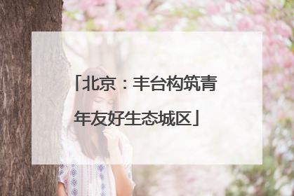 北京：丰台构筑青年友好生态城区