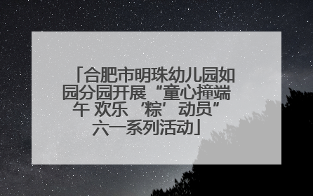 合肥市明珠幼儿园如园分园开展“童心撞端午 欢乐‘粽’动员”六一系列活动