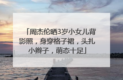 周杰伦晒3岁小女儿背影照，身穿格子裙，头扎小辫子，萌态十足