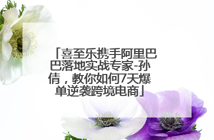喜至乐携手阿里巴巴落地实战专家-孙倩，教你如何7天爆单逆袭跨境电商