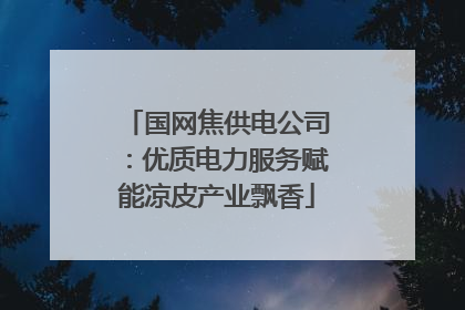 国网焦供电公司：优质电力服务赋能凉皮产业飘香