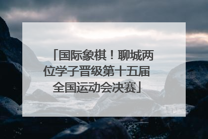 国际象棋！聊城两位学子晋级第十五届全国运动会决赛