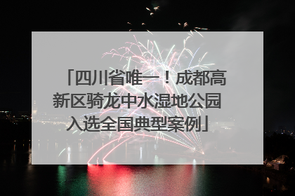 四川省唯一！成都高新区骑龙中水湿地公园入选全国典型案例