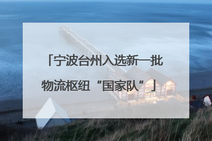 宁波台州入选新一批物流枢纽“国家队”