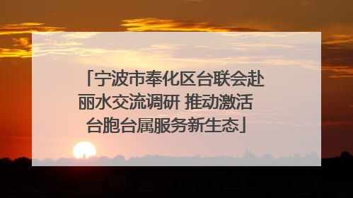 宁波市奉化区台联会赴丽水交流调研 推动激活台胞台属服务新生态