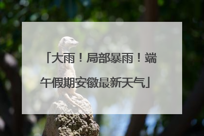 大雨！局部暴雨！端午假期安徽最新天气