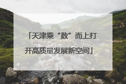 天津乘“数”而上打开高质量发展新空间