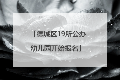 德城区19所公办幼儿园开始报名