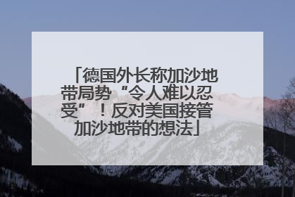德国外长称加沙地带局势“令人难以忍受”！反对美国接管加沙地带的想法