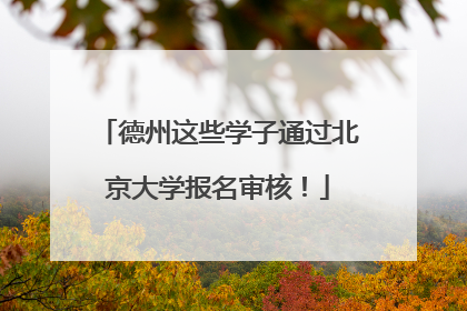 德州这些学子通过北京大学报名审核！