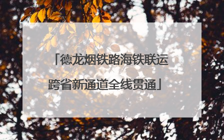 德龙烟铁路海铁联运跨省新通道全线贯通