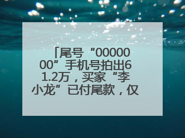 尾号“0000000”手机号拍出61.2万，买家“李小龙”已付尾款，仅享有使用权