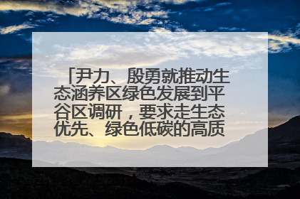 尹力、殷勇就推动生态涵养区绿色发展到平谷区调研，要求走生态优先、绿色低碳的高质量发展之路