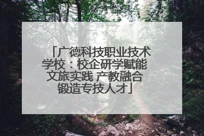 广德科技职业技术学校：校企研学赋能文旅实践 产教融合锻造专技人才