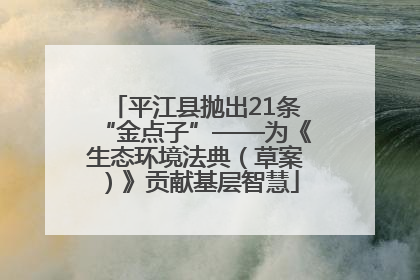 平江县抛出21条“金点子”——为《生态环境法典（草案）》贡献基层智慧