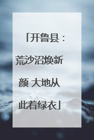开鲁县：荒沙沼焕新颜 大地从此着绿衣