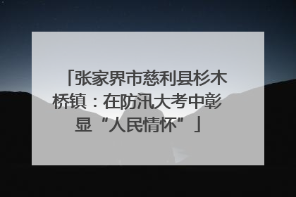 张家界市慈利县杉木桥镇：在防汛大考中彰显“人民情怀”