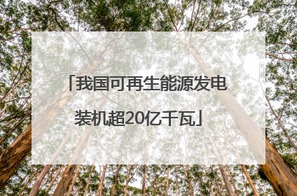 我国可再生能源发电装机超20亿千瓦