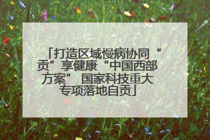打造区域慢病协同“贡”享健康“中国西部方案” 国家科技重大专项落地自贡
