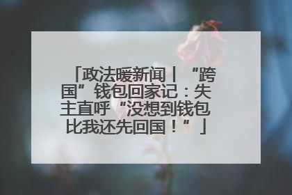 政法暖新闻丨“跨国”钱包回家记：失主直呼“没想到钱包比我还先回国！”