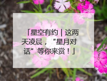 星空有约｜这两天凌晨，“星月对话”等你来赏！