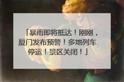暴雨即将抵达！刚刚，厦门发布预警！多地列车停运！景区关闭！