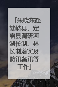 朱晓东赴繁峙县、定襄县调研河湖长制、林长制落实及防汛备汛等工作