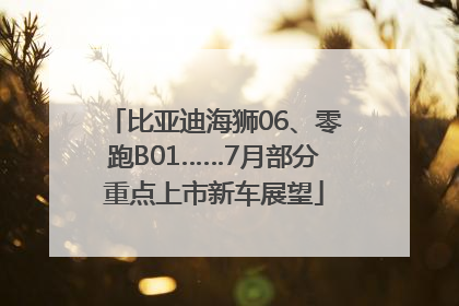 比亚迪海狮06、零跑B01……7月部分重点上市新车展望