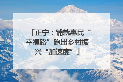 正宁：铺就惠民“幸福路”跑出乡村振兴“加速度”
