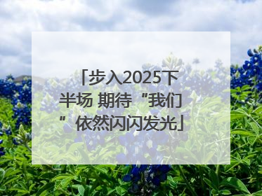 步入2025下半场 期待“我们”依然闪闪发光
