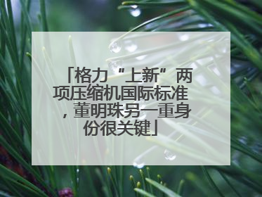 格力“上新”两项压缩机国际标准，董明珠另一重身份很关键