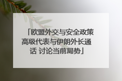 欧盟外交与安全政策高级代表与伊朗外长通话 讨论当前局势