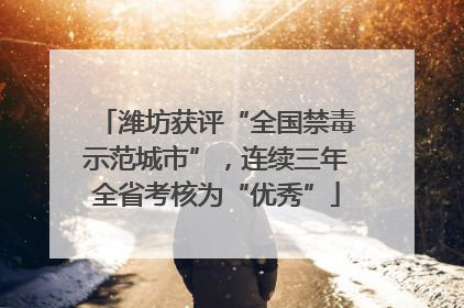 潍坊获评“全国禁毒示范城市”，连续三年全省考核为“优秀”