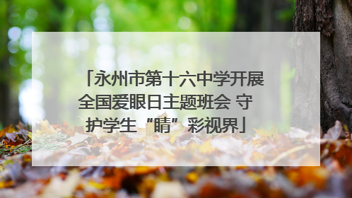 永州市第十六中学开展全国爱眼日主题班会 守护学生“睛”彩视界