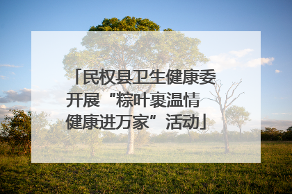 民权县卫生健康委开展“粽叶裹温情 健康进万家”活动