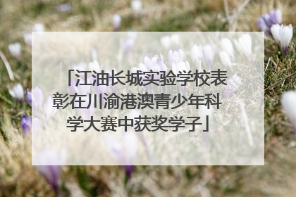江油长城实验学校表彰在川渝港澳青少年科学大赛中获奖学子