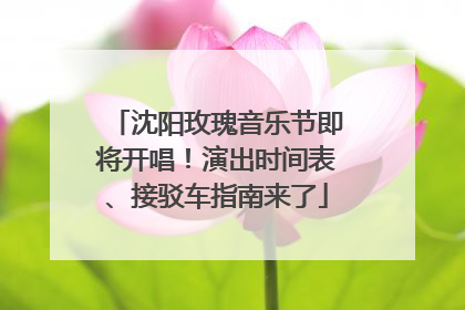 沈阳玫瑰音乐节即将开唱！演出时间表、接驳车指南来了