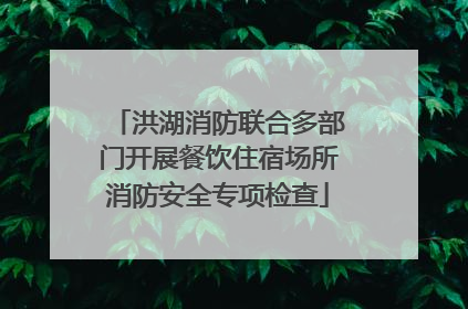 洪湖消防联合多部门开展餐饮住宿场所消防安全专项检查