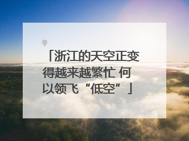 浙江的天空正变得越来越繁忙 何以领飞“低空”