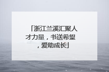 浙江兰溪汇聚人才力量，书送希望，爱助成长
