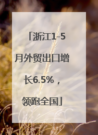 浙江1-5月外贸出口增长6.5%，领跑全国