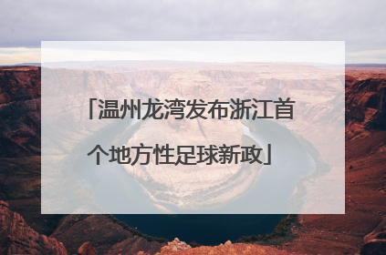 温州龙湾发布浙江首个地方性足球新政