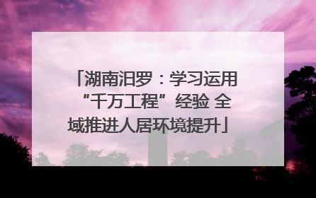 湖南汨罗：学习运用“千万工程”经验 全域推进人居环境提升