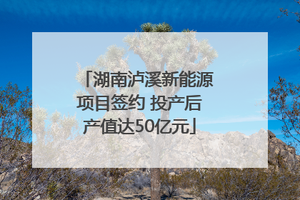 湖南泸溪新能源项目签约 投产后产值达50亿元