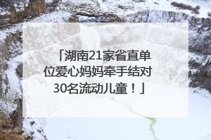 湖南21家省直单位爱心妈妈牵手结对30名流动儿童！