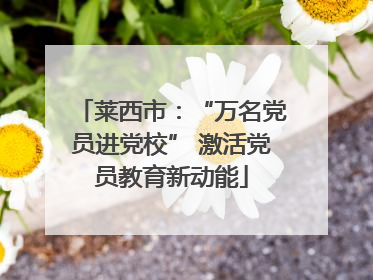 莱西市：“万名党员进党校” 激活党员教育新动能
