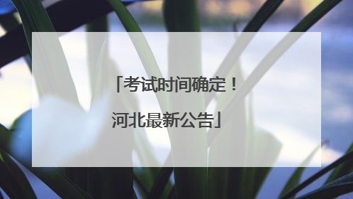 考试时间确定！河北最新公告