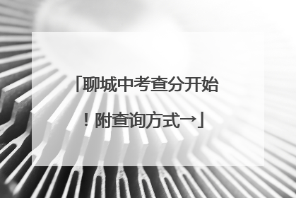 聊城中考查分开始！附查询方式→