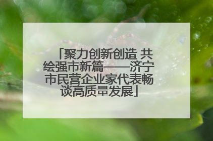 聚力创新创造 共绘强市新篇——济宁市民营企业家代表畅谈高质量发展